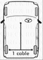 Borg & Beck BKB1176 - Cable de accionamiento, freno de estacionamiento